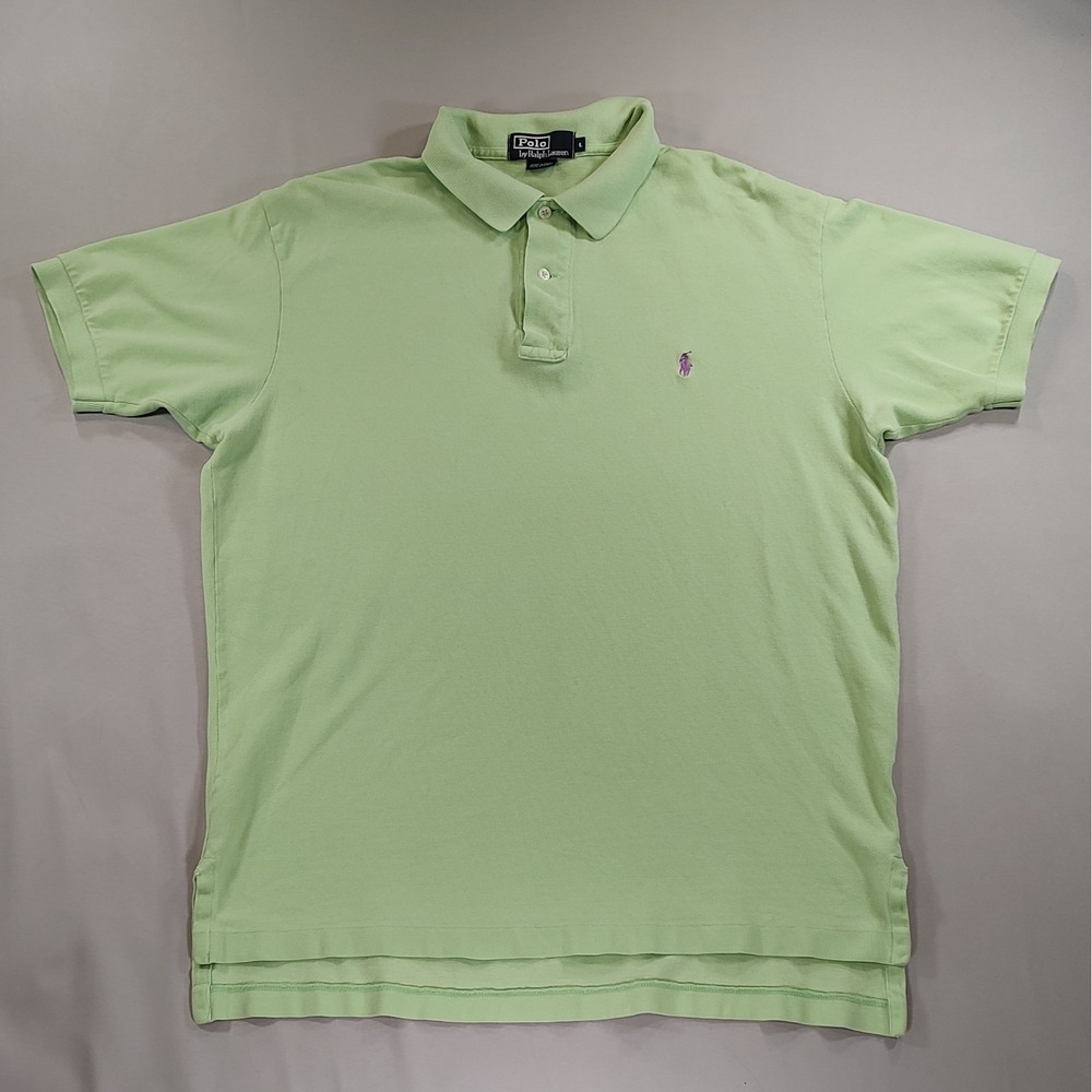 Polo Ralph Lauren Pony Polo Shirt Lime Green Short Sleeve Mens Size Large